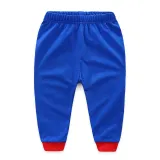 Kids Blue Pajamas Sleepwear Set Long-sleeve Cotton Pjs