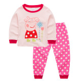 Kids Peppa Pig Pajamas Sleepwear Set Long-sleeve Cotton Pjs