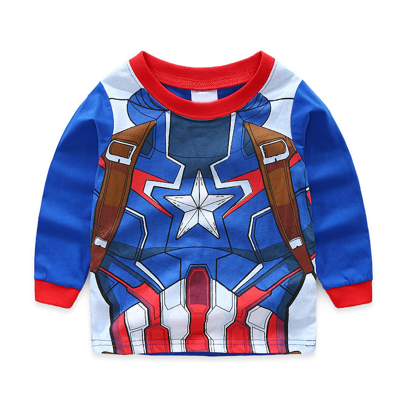 Kids long sleeves pyjamas Boys cotton sleepwear ironman Superman SZ 1 2 3 4 5 6