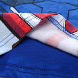 Kids Blue Pajamas Sleepwear Set Long-sleeve Cotton Pjs