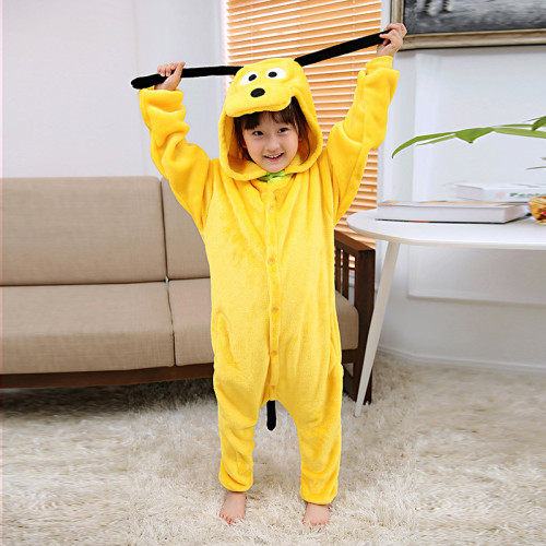 Kids Yellow Dog Onesie Kigurumi Pajamas Kids Animal Costumes for Unisex Children