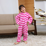 Kids Cheshire Cat Pink Stripes Onesie Kigurumi Pajamas Animal Costumes for Unisex Children