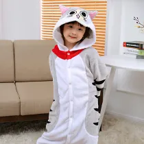 Kids Chi's Sweet Home Grey Cat Onesie Kigurumi Pajamas Animal Costumes for Unisex Children