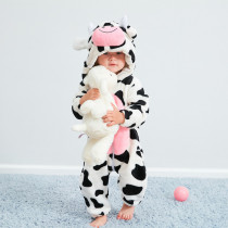 Baby White Cow Onesie Kigurumi Pajamas Animal Costumes for Unisex Babys