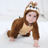 Baby Brown Squirrel Onesie Kigurumi Pajamas Animal Costumes for Unisex Babys