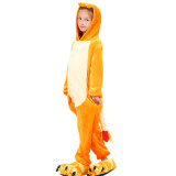 Kids Orange Dinosaur Onesie Kigurumi Pajamas Animal Costumes for Unisex Children