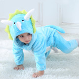 Baby Blue Triceratops Onesie Kigurumi Pajamas Animal Costumes for Unisex Babys
