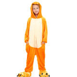 Kids Orange Dinosaur Onesie Kigurumi Pajamas Animal Costumes for Unisex Children