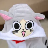 Kids Chi's Sweet Home Grey Cat Onesie Kigurumi Pajamas Animal Costumes for Unisex Children