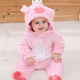 Baby Pink Crown Pig Onesie Kigurumi Pajamas Animal Costumes for Unisex Babys