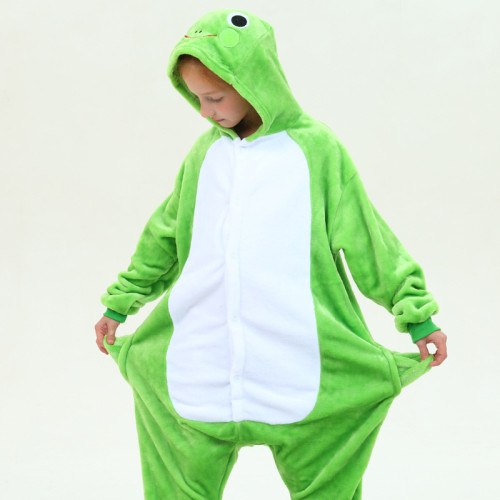 Kids Green Frog Onesie Kigurumi Pajamas Animal Costumes for Unisex Children
