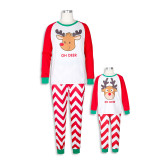 Christmas Family Matching Sleepwear Pajamas Sets Cute Deer Top and Stripes Pants