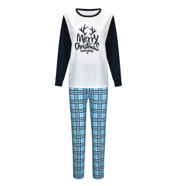 2-Piece Christmas Themed Slogan Embroidered Knit Pajama Set