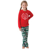 Christmas Family Matching Sleepwear Pajamas Sets Garland Top and Green Gift Box Pants