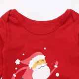 Christmas Family Matching Sleepwear Pajamas Sets Red Father Christmas Top and White Dots Pants
