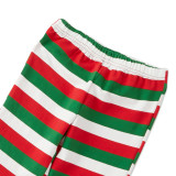 Christmas Family Matching Sleepwear Pajamas Sets Green Christmas Tree Top and  Stripes Pants