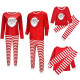 Christmas Family Matching Sleepwear Pajamas Sets Red Christmas Santa Claus Top and Stripes Pants