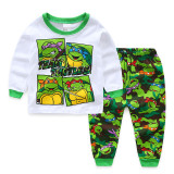 Kids Turtles Pajamas Sleepwear Set Long-sleeve Cotton Pjs