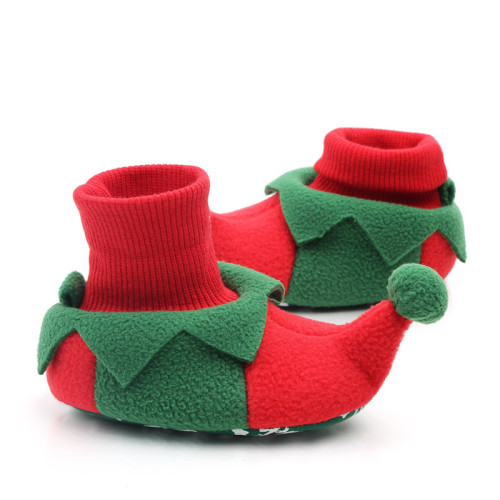 Baby Toddlers Boy Girls Flannel Christmas Trees Animal Non-Skid Indoor Slipper Winter Warm Shoes Socks