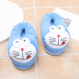 Cozy Flannel Blue Doraemon Animal House Family Winter Warm Footwear