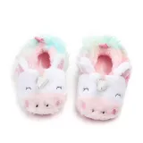 Baby Toddlers Girls Boy Flannel Plush Unicorn Non-Skid Indoor Add Wool Winter Warm Shoes Socks