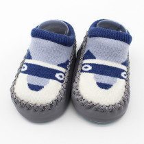 Baby Toddlers Girls Boy Cute Huskie Dog Non-Skid Indoor Winter Warm Short Shoes Socks