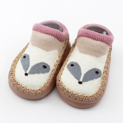 Baby Toddlers Girls Boy Cute Fox Non-Skid Indoor Winter Warm Short Shoes Socks