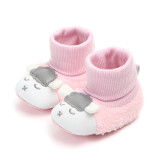 Baby Toddlers Girls Boy Plush Sheep Non-Skid Indoor Add Wool Winter Warm Shoes Socks