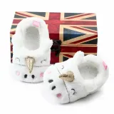 Baby Toddlers Girls Boy Flannel Plush Unicorn Non-Skid Indoor Add Wool Winter Warm Shoes Socks