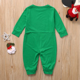 Christmas Family Matching Sleepwear Pajamas Sets Green Santa Claus Top and Red Green Stripes Pants
