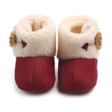 Baby Toddlers Boy Girls Flannel Wool Non-Skid Indoor Slipper Winter Warm Shoes Socks
