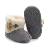 Baby Toddlers Boy Girls Flannel Wool Non-Skid Indoor Slipper Winter Warm Shoes Socks