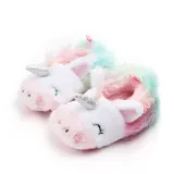 Baby Toddlers Girls Boy Flannel Plush Unicorn Non-Skid Indoor Add Wool Winter Warm Shoes Socks