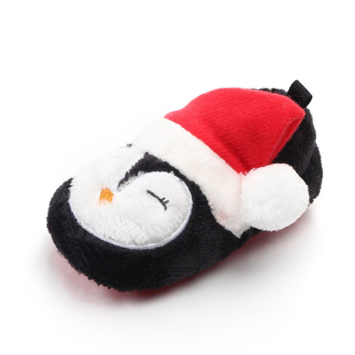 Baby Toddlers Boy Girls Flannel Christmas Penguin Animal Non-Skid Indoor Slipper Winter Warm Shoes Socks