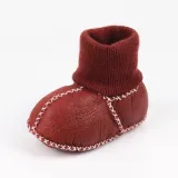 Baby Toddlers Girls Boy PU Add Wool Winter Warm Shoes Snow Boot