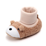 Baby Toddlers Boy Girls Plush Puppy Non-Skid Indoor Slipper Winter Warm Shoes Socks