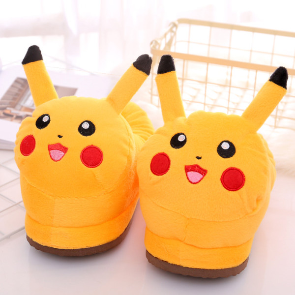 Cozy Flannel Yellow Pokemon Pikachu Animal House Family Winter Warm Footwear