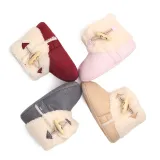 Baby Toddlers Boy Girls Flannel Wool Non-Skid Indoor Slipper Winter Warm Shoes Socks
