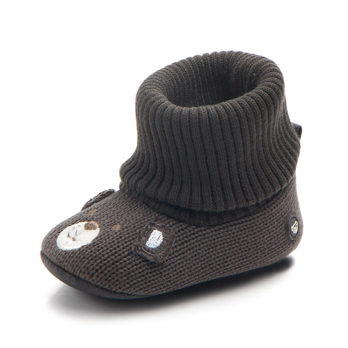 Baby Toddlers Boy Girls Knit Wool Bear Animal Non-Skid Indoor Slipper Winter Warm Shoes Socks