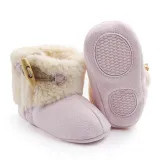 Baby Toddlers Boy Girls Flannel Wool Non-Skid Indoor Slipper Winter Warm Shoes Socks