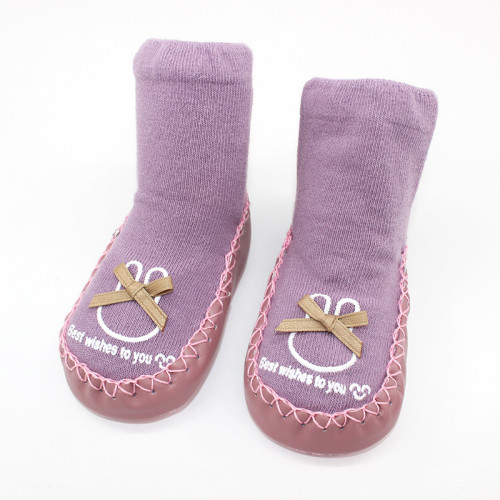 Baby Toddlers Girls Boy Cute Rabbit Bowknot Non-Skid Indoor Winter Warm Shoes Socks