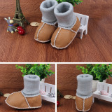 Baby Toddlers Girls Boy PU Add Wool Winter Warm Shoes Snow Boot