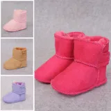 Baby Toddlers Girls Boy Suede Add Wool Winter Warm Shoes Snow Boot