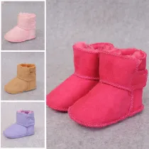 Baby Toddlers Girls Boy Suede Add Wool Winter Warm Shoes Snow Boot