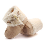 Baby Toddlers Boy Girls Flannel Wool Non-Skid Indoor Slipper Winter Warm Shoes Socks