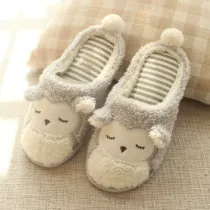 Adult Cozy Plush Cute Owl Animal House Winter Warm Soft Sole Slippers