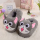 Cozy Flannel Grey Chis Sweet Cat Animal House Family Winter Warm Footwear