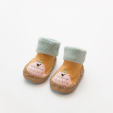 Baby Toddlers Girls Boy Cute Happy Birthday Bear Non-Skid Indoor Winter Warm Shoes Socks