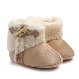 Baby Toddlers Boy Girls Flannel Wool Non-Skid Indoor Slipper Winter Warm Shoes Socks