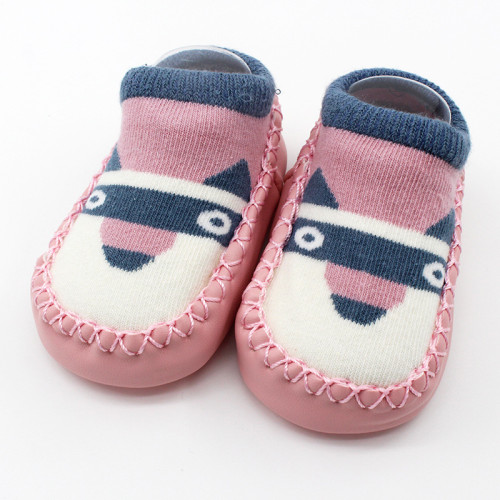 Baby Toddlers Girls Boy Cute Huskie Dog Non-Skid Indoor Winter Warm Short Shoes Socks